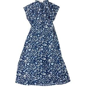 Lucky Brand Floral Midi Dress Womens M Tie Waist